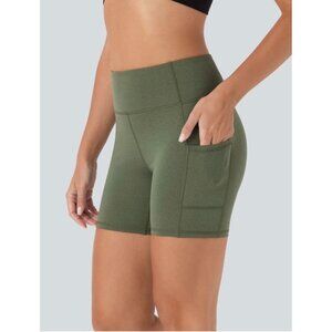 Halara So Cinched High Waisted Biker Shorts Sz XS Womens Army Green